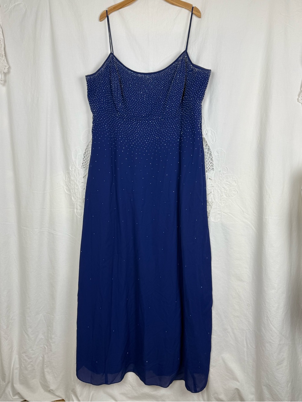 Timeless Cobalt/Royal Blue Spaghetti-Strap Evening Dress - Size 24W